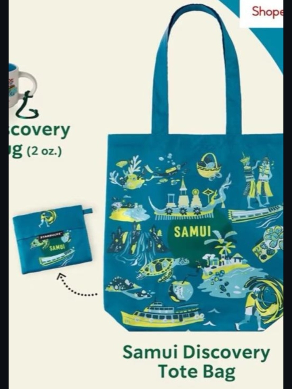 Starbucks Asia Samui Discovery Tote Bag BNWT